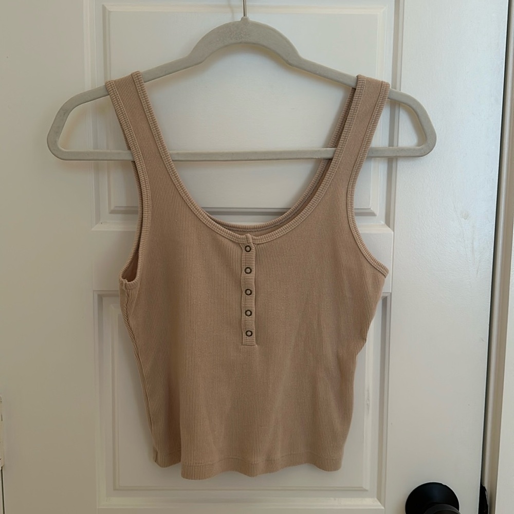 A&F soft AF tan ribbed tank top